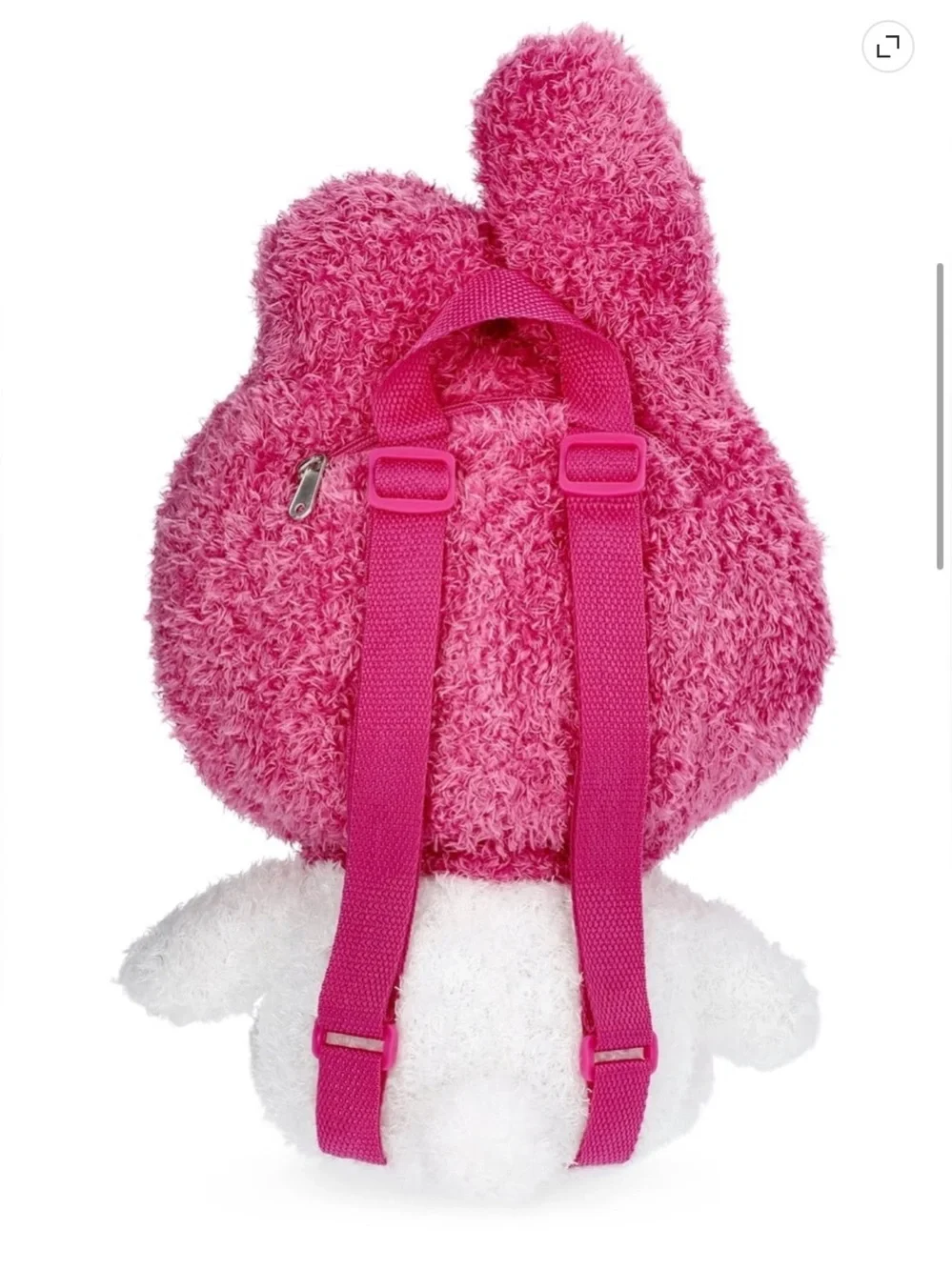 My Melody Sanrio Plush Backpack Small Pink White Yellow Bow Zipper Strap